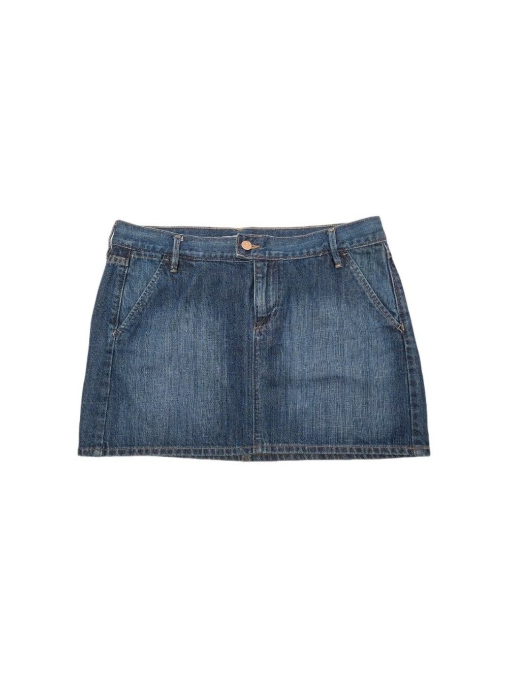 Old Navy Womens Mini Skirt Size 10 Flat Front Straight Casual Blue Jean Denim